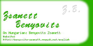zsanett benyovits business card